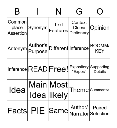 NON-FICTION Bingo Card