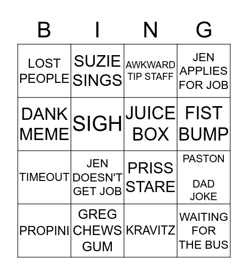 COURTHOUSE BINGO Card