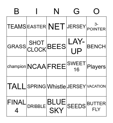 SPRING - MARCH MADNESS Bingo Card