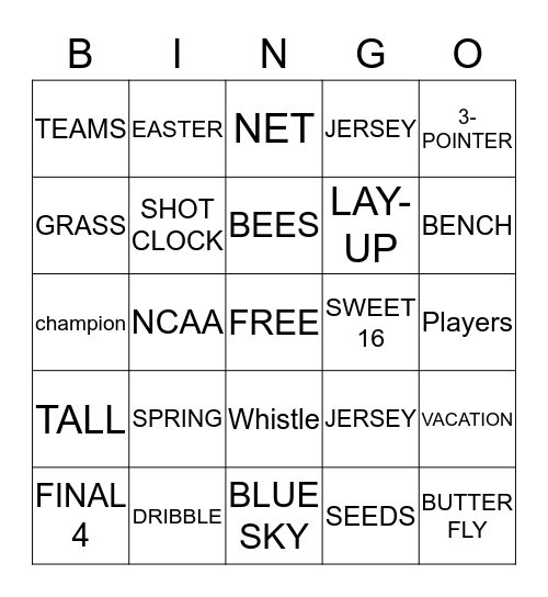 SPRING - MARCH MADNESS Bingo Card