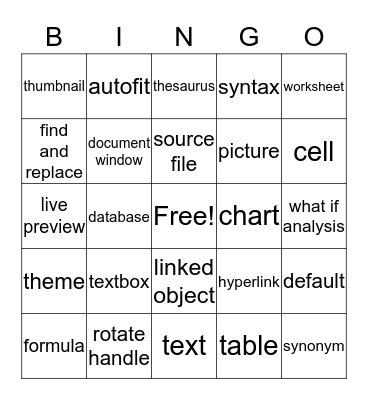 Computers Bingo Card
