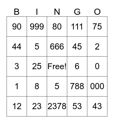 Court Cases Bingo Card
