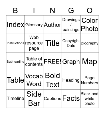 Non Fiction - Updated Bingo Card