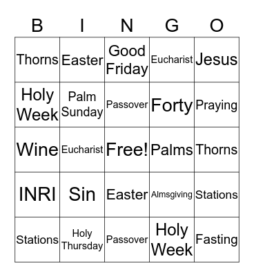 LENT BINGO Card