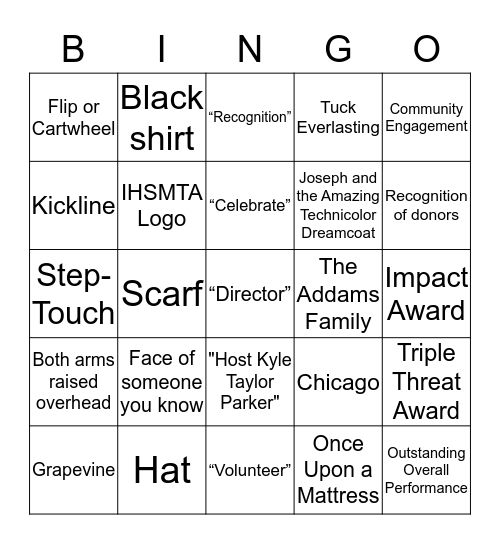 2019 IHSMTA Showcase Bingo Card