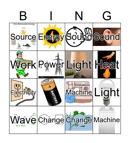 Vocabulary Bingo Card