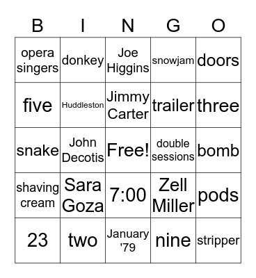 Booth Bingo Card