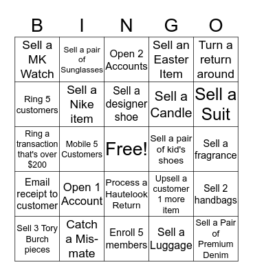 BURBANK BINGO  Bingo Card