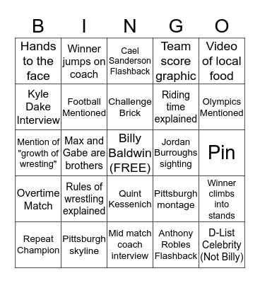 NCAA FINALS BINGO Card