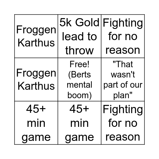 LCS Bingo Card