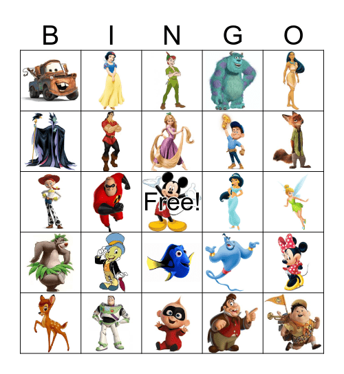 DISNEY BINGO Card