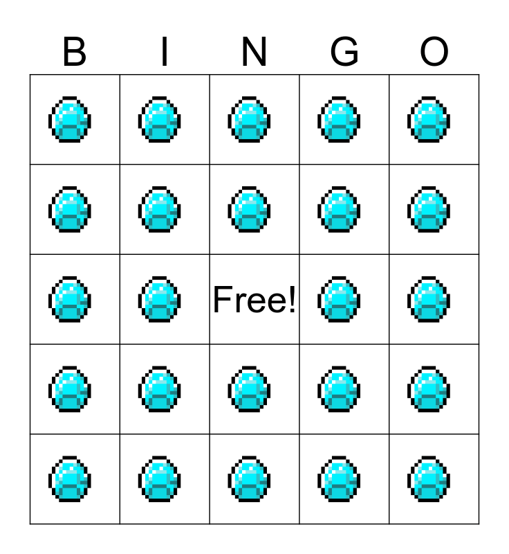 Diamond Bingo Card