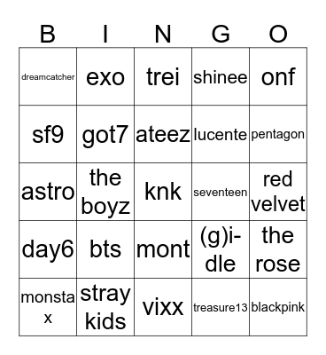 @peachylucente bingo ! Bingo Card