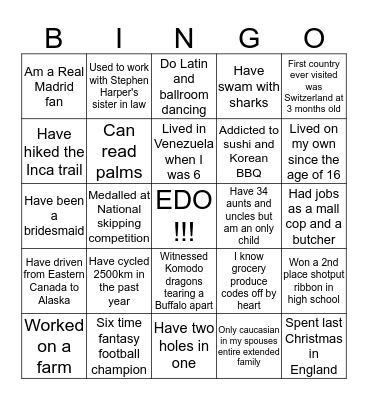 EPDP CONFERENCE #2 Bingo Card
