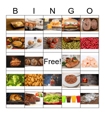 Food Bingo Card