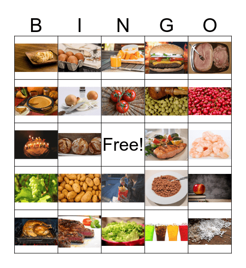 Food Bingo Card