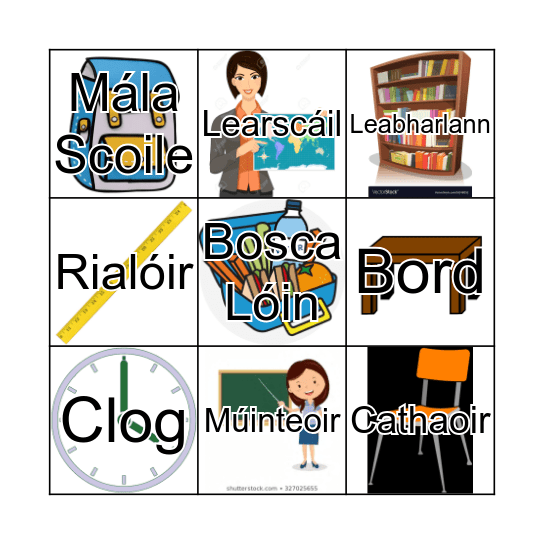 An Scoil Bingo Card