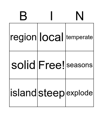 UNIT 4 WEEK 2 Bingo Card