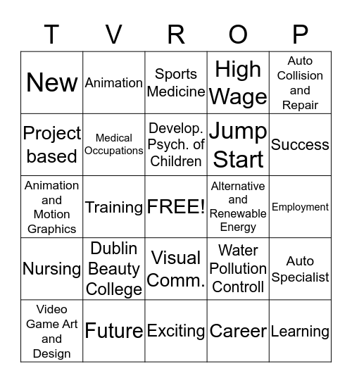 TVROP Bingo Card