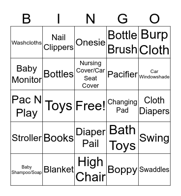 Kandi's Baby Shower Bingo Card