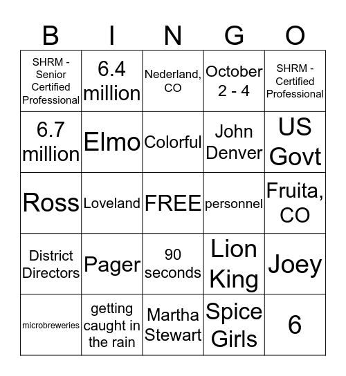 VLS BINGO! Bingo Card