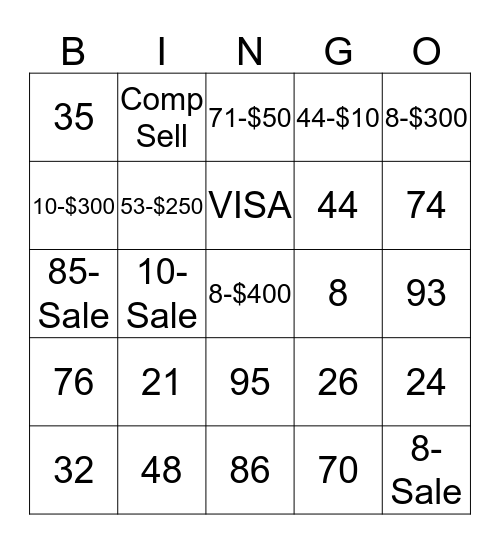 Composite  Bingo Card