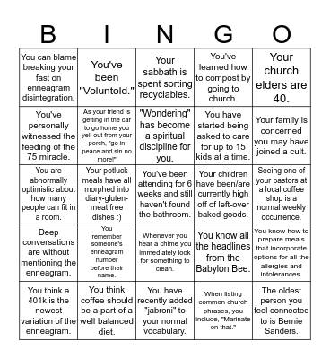 You might be a part of Kaleo if... Bingo Card