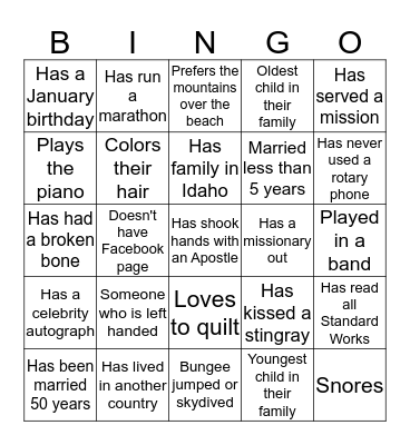 Fla-mingle Bingo Card