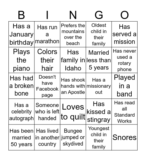 Fla-mingle Bingo Card
