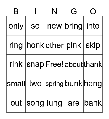 1st grade fundations trick words Bingo Card