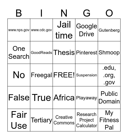 Exam Review--Unit 1 Bingo Card