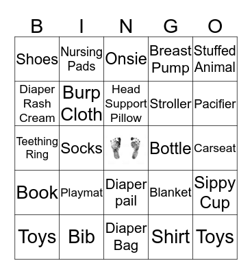 Baby Gift Bingo Card