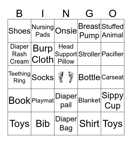 Baby Gift Bingo Card