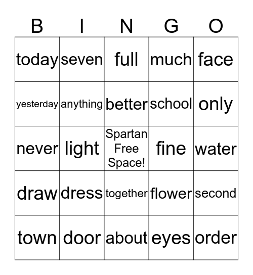 Leveled BINGO! Bingo Card