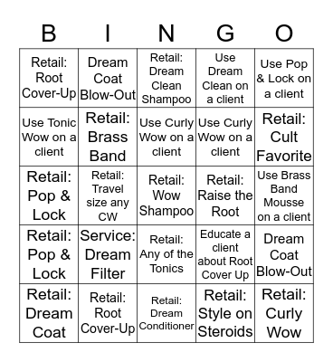 COLOR WOW  Bingo Card