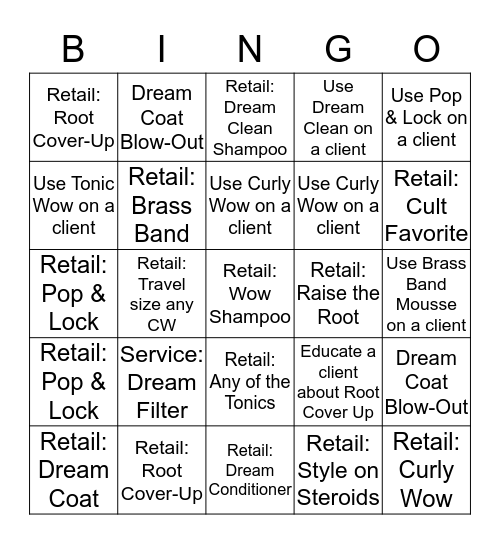 COLOR WOW  Bingo Card