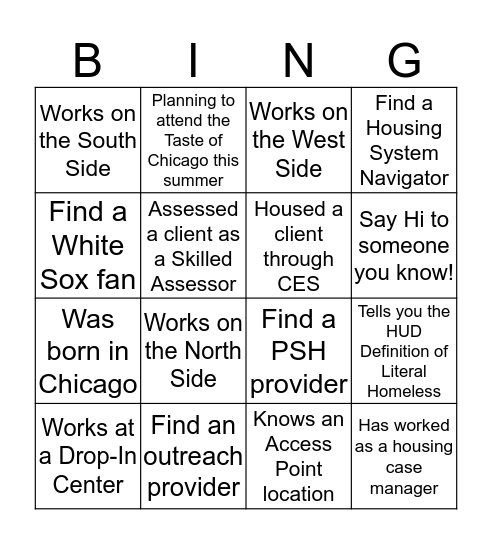 CES Launch Event Bingo Card