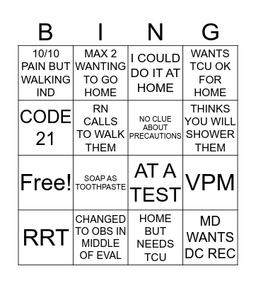 OT MONTH BINGO Card