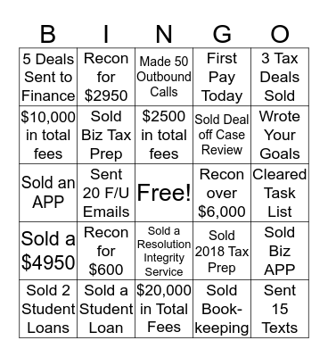 Expert Care BINGO Card