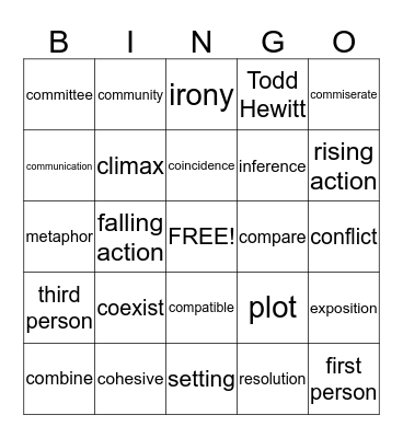 Final Exam Review Bingo Card