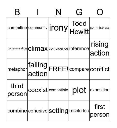 Final Exam Review Bingo Card