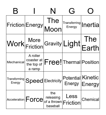 Chapter 11 Lesson 1-3 Bingo Card