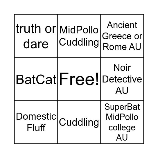 DC Bingo 2019 Bingo Card