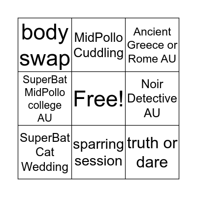 DC Bingo 2019 Bingo Card