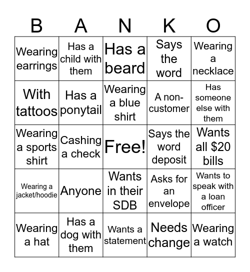 TAF BANKO: Give a TAF to someone... Bingo Card