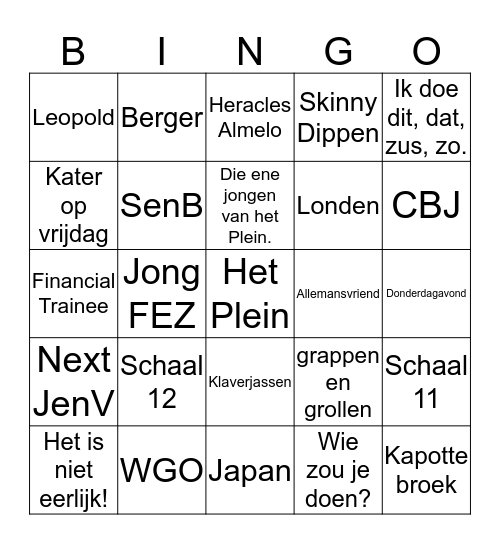 De grote Lars de Groot Bingo Card