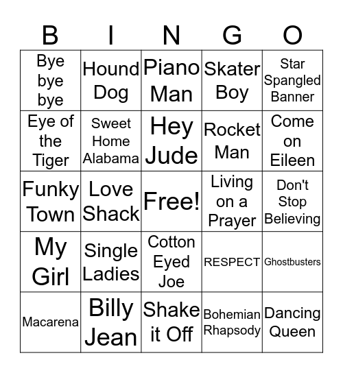 Music Bingo! Bingo Card