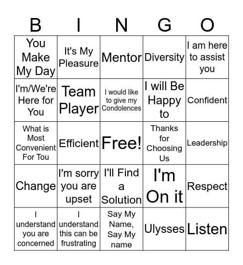 Medicare Advantage Customer Service Bingo Card