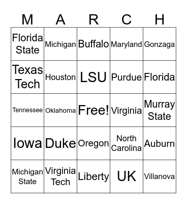 Bingo Madness Bingo Card