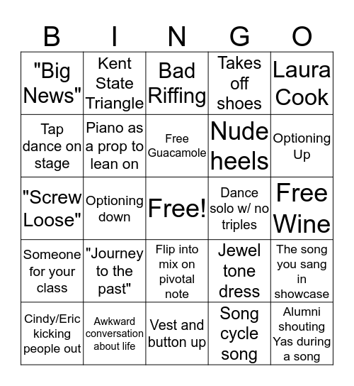 Showcase 2019 Bingo Card